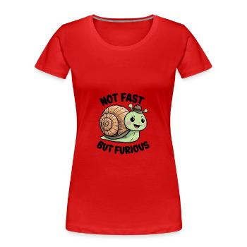 Escargot de vignoble drôle Escargot drôle de dicton - T-shirt bio Premium Femme - rouge - Devant - Mia (176cm)
