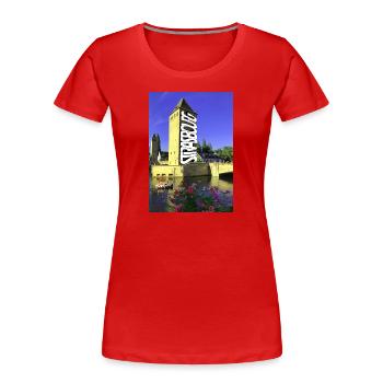 Strasbourg Graph Covered bridges - Women's Premium Organic T-Shirt - red - Front - Mia (176cm)