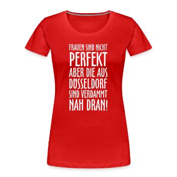 Frauen aus Düsseldorf (Weiß) - Frauen Premium Bio T-Shirt - Rot - Vorne - Mia (176cm)