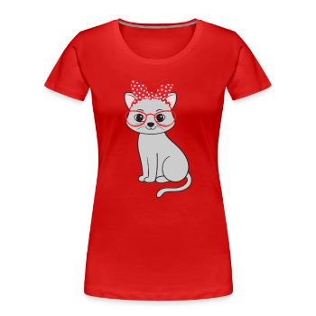 Chat Chats - T-shirt bio Premium Femme - rouge - Devant - Mia (176cm)