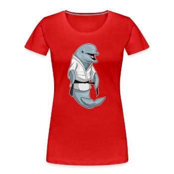 Dolphin Karate Martial Arts - Women's Premium Organic T-Shirt - red - Front - Mia (176cm)