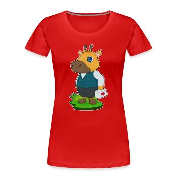 Giraffe Doctor First Aid Kit - Women's Premium Organic T-Shirt - red - Front - Mia (176cm)