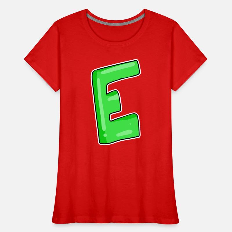 Buchstabe E Anfangsbuchstabe Frauen Premium Bio T-Shirt