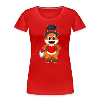 Fuchs Bräutigam Herz Hochzeit - Frauen Premium Bio T-Shirt - Rot - Vorne - Mia (176cm)