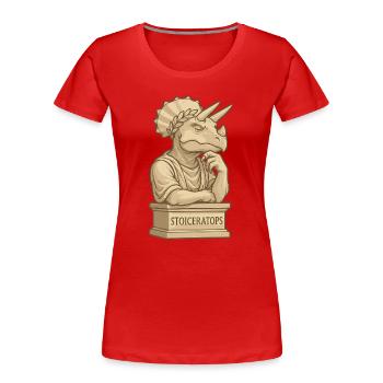 Stoiceratops - Women's Premium Organic T-Shirt - red - Front - Mia (176cm)