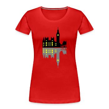 London - Frauen Premium Bio T-Shirt - Rot - Vorne - Mia (176cm)