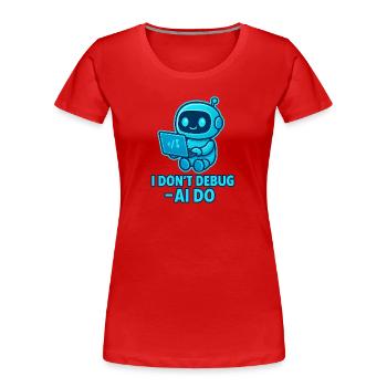 KI Debug: AI übernimmt das Debuggen - Frauen Premium Bio T-Shirt - Rot - Vorne - Mia (176cm)
