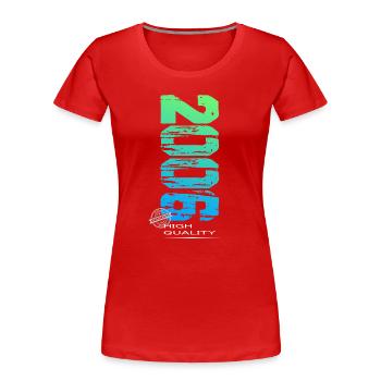 Anniversaire Vintage 2006 Original - T-shirt bio Premium Femme - rouge - Devant - Mia (176cm)