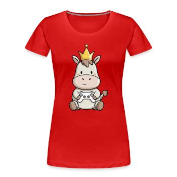 Controller Donkey Crown - Women's Premium Organic T-Shirt - red - Front - Mia (176cm)
