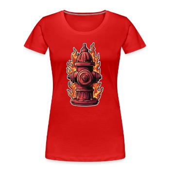 Fire Brigade Dad T-Shirt Gift Fire Brigade Fire Hydrant - Women's Premium Organic T-Shirt - red - Front - Mia (176cm)