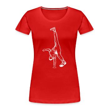 Dessin de B Boy - T-shirt bio Premium Femme - rouge - Devant - Mia (176cm)