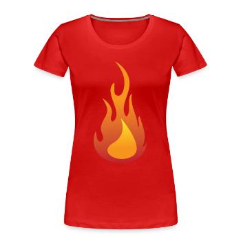 Fire / Flame - Women's Premium Organic T-Shirt - red - Front - Mia (176cm)