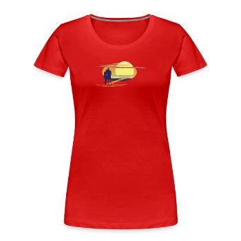 Disinformation - Frauen Premium Bio T-Shirt - Rot - Vorne - Mia (176cm)