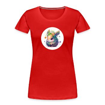 Animal lapin fantasy et mignon - T-shirt bio Premium Femme - rouge - Devant - Mia (176cm)