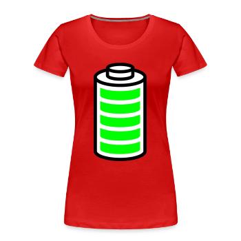 Volle Batterie - Frauen Premium Bio T-Shirt - Rot - Vorne - Mia (176cm)