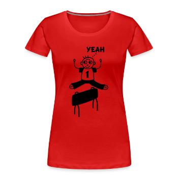 Bockspringen yeah - Frauen Premium Bio T-Shirt - Rot - Vorne - Mia (176cm)