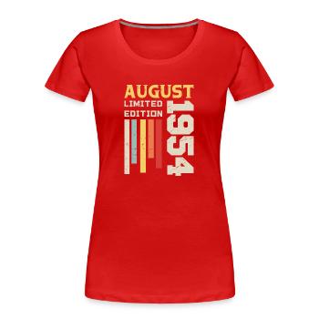 August 1954 - Birthday Gift August 1954 August - Women's Premium Organic T-Shirt - red - Front - Mia (176cm)