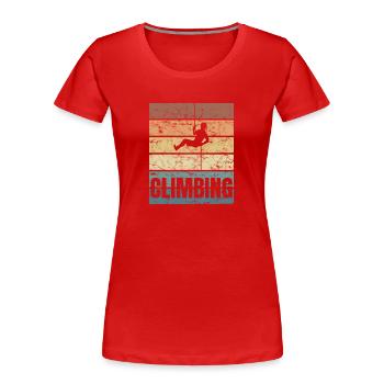 Extrem Klettern Crunge Bergsteiger - Frauen Premium Bio T-Shirt - Rot - Vorne - Mia (176cm)