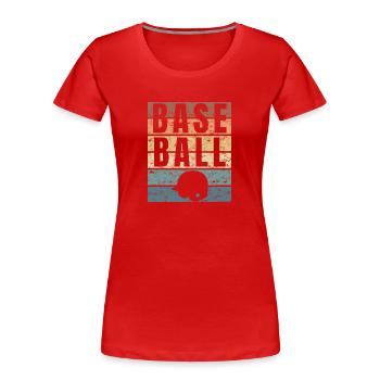 American Baseball - Frauen Premium Bio T-Shirt - Rot - Vorne - Mia (176cm)