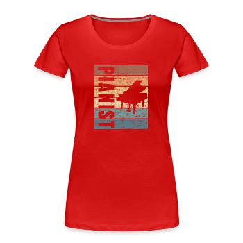 Pianospieler Klavierspieler Flügel Musiker Kunst - Frauen Premium Bio T-Shirt - Rot - Vorne - Mia (176cm)