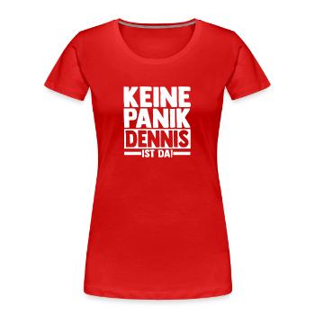 Prénom Dennis - T-shirt bio Premium Femme - rouge - Devant - Mia (176cm)