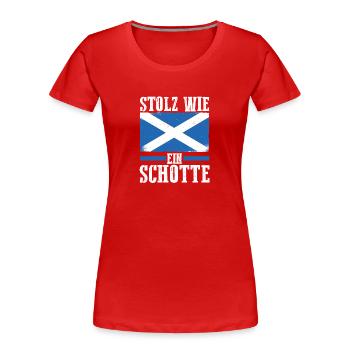 Schotten Schottisch Schottland - Frauen Premium Bio T-Shirt - Rot - Vorne - Mia (176cm)
