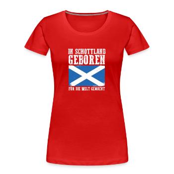 Schotten Schottisch Schottland - Frauen Premium Bio T-Shirt - Rot - Vorne - Mia (176cm)