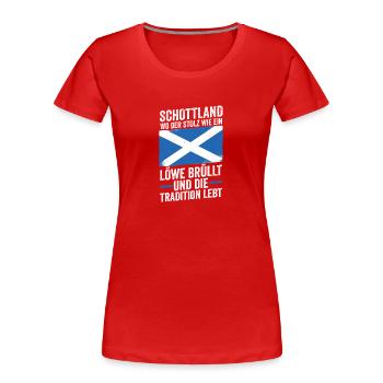 Schotten Schottisch Schottland - Frauen Premium Bio T-Shirt - Rot - Vorne - Mia (176cm)