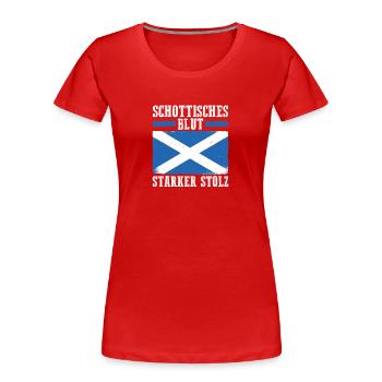 Schotten Schottisch Schottland - Frauen Premium Bio T-Shirt - Rot - Vorne - Mia (176cm)