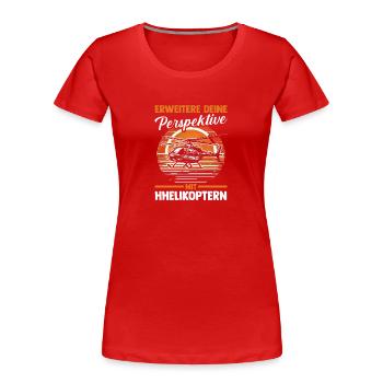 Pilot Hubschrauber Helikopter - Frauen Premium Bio T-Shirt - Rot - Vorne - Mia (176cm)