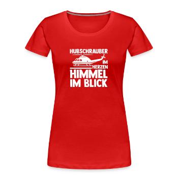 Pilot Helikopter Hubschrauber - Frauen Premium Bio T-Shirt - Rot - Vorne - Mia (176cm)