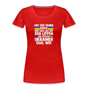 Ukrainer Ukraine - Frauen Premium Bio T-Shirt - Rot - Vorne - Mia (176cm)
