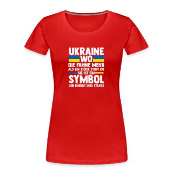 Ukrainer Ukraine - Frauen Premium Bio T-Shirt - Rot - Vorne - Mia (176cm)