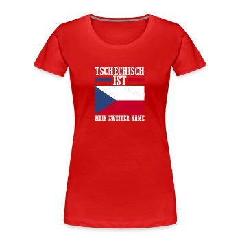 Tchèques République tchèque - T-shirt bio Premium Femme - rouge - Devant - Mia (176cm)