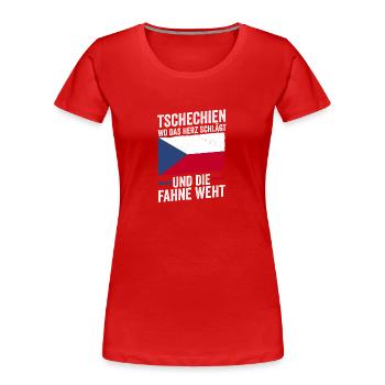 Tchèques République tchèque - T-shirt bio Premium Femme - rouge - Devant - Mia (176cm)