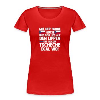 Tchèques République tchèque - T-shirt bio Premium Femme - rouge - Devant - Mia (176cm)