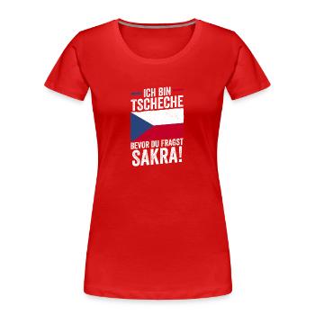 Tchèques République tchèque - T-shirt bio Premium Femme - rouge - Devant - Mia (176cm)