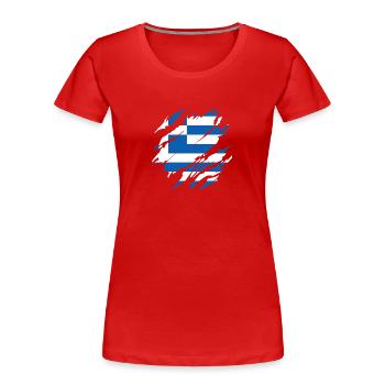 Grecs Grèce - T-shirt bio Premium Femme - rouge - Devant - Mia (176cm)