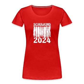 Inscription de la rentrée scolaire des écoliers de 1ère année - T-shirt bio Premium Femme - rouge - Devant - Mia (176cm)