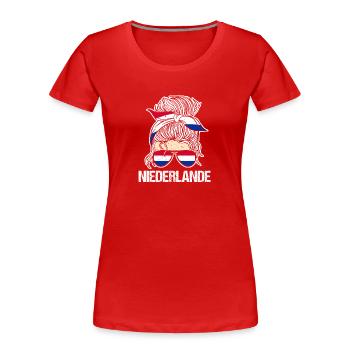 Holland Niederländer Niederlande - Frauen Premium Bio T-Shirt - Rot - Vorne - Mia (176cm)
