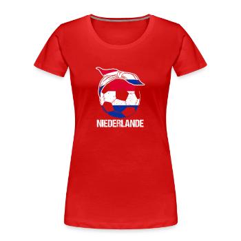 Holland Niederländer Niederlande - Frauen Premium Bio T-Shirt - Rot - Vorne - Mia (176cm)