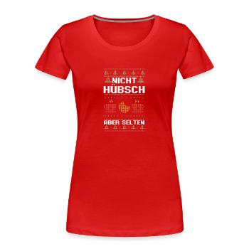 Weihnachtsmann Weihnachtsfest Ugly Christmas - Frauen Premium Bio T-Shirt - Rot - Vorne - Mia (176cm)