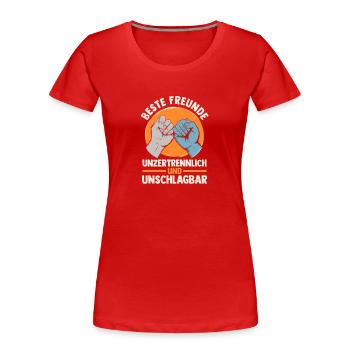 Beste Freunde - Frauen Premium Bio T-Shirt - Rot - Vorne - Mia (176cm)