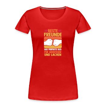Beste Freunde - Frauen Premium Bio T-Shirt - Rot - Vorne - Mia (176cm)