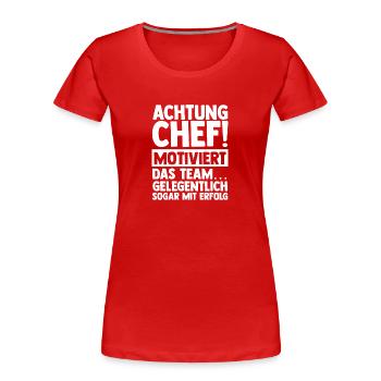 Teamleiter Chef Abschied - Frauen Premium Bio T-Shirt - Rot - Vorne - Mia (176cm)