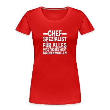 Teamleiter Chef Abschied - Frauen Premium Bio T-Shirt - Rot - Vorne - Mia (176cm)