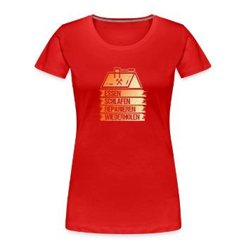 Maître Couvreur Couvreur - T-shirt bio Premium Femme - rouge - Devant - Mia (176cm)