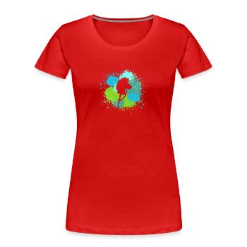 Steckenpferd Hobby Horsing - Frauen Premium Bio T-Shirt - Rot - Vorne - Mia (176cm)