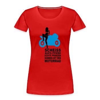 prinz auf dem motorrad - Frauen Premium Bio T-Shirt - Rot - Vorne - Mia (176cm)