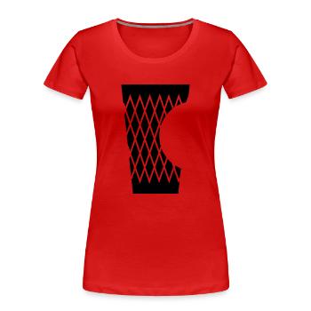 Geripptes mit Biss - Frauen Premium Bio T-Shirt - Rot - Vorne - Mia (176cm)